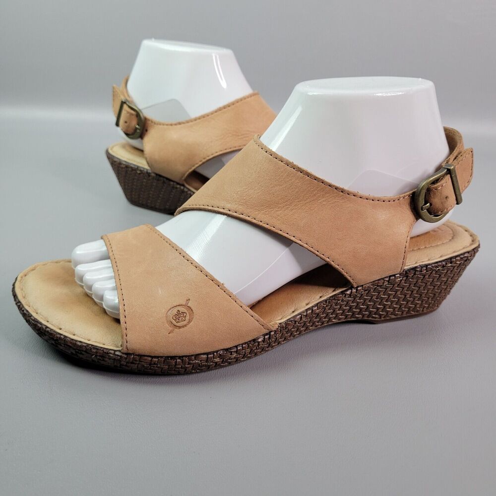 Born Beige Tan Wedge Sandals